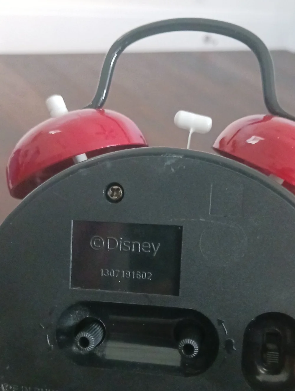 Vintage Disney Mickey Mouse Red Twin-Bell Alarm Clock - Classic Cartoon Decor